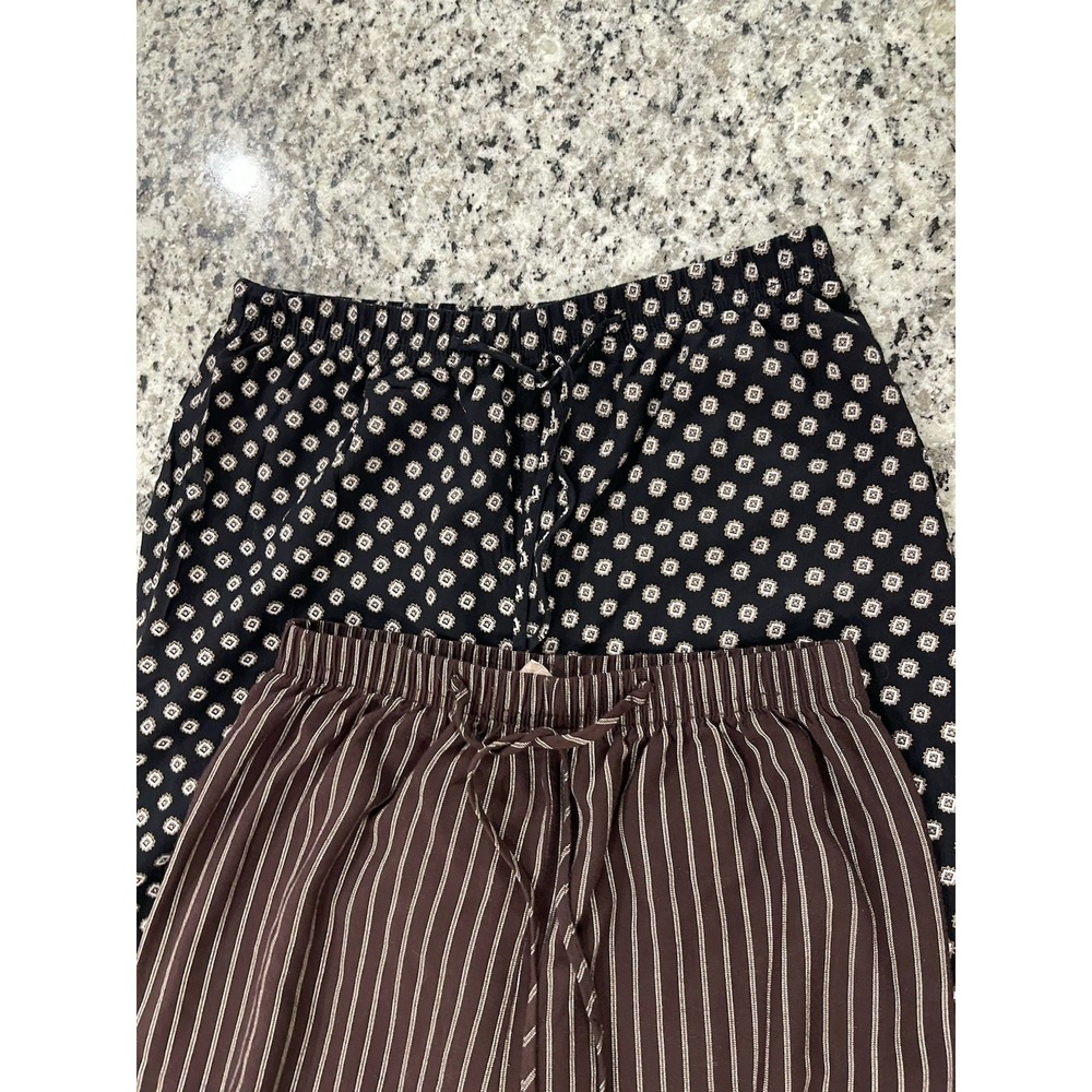 Vtg Y2K 2000s Lot Of 2 Exact Change Pin Strip/Polka Dot Wide Leg Pants‎ Size Sm